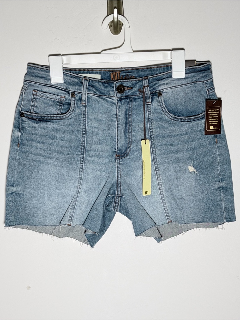 Kut from the Kloth Kity Boyfriend Distressed Raw Hem Denim Shorts NWT Sz 10